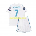 Camisolas de futebol Real Madrid Cristiano Ronaldo 7 2017 Retro Criança Equipamento Principal Manga Curta